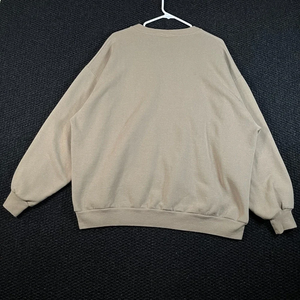 Vintage Jerzees Back Home In Indiana Tractor Stitch Tan Crewneck Sweater Men‎ 2X